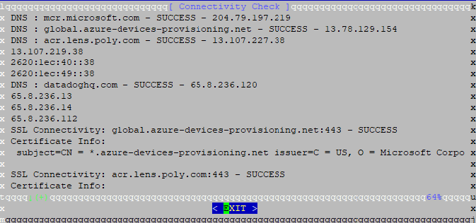 VM interface Check Connectivity page 1