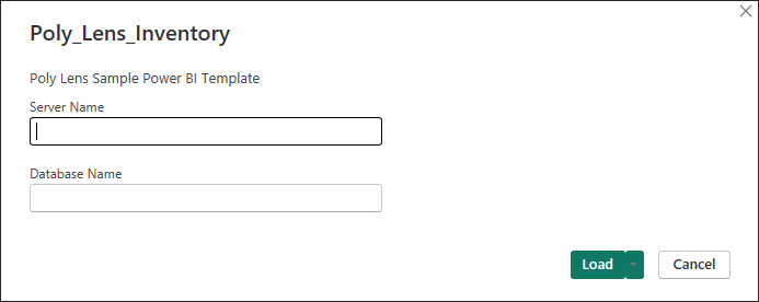 Microsoft Power BI graphic displaying Server and Database Name